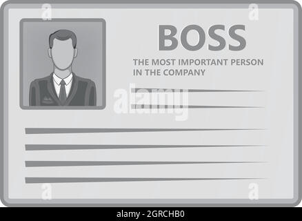 Karte von Chef-Symbol, schwarz Stil Monochrom Stock Vektor