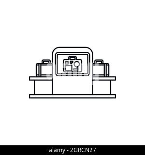 Flughafen-Gepäck-Security-Scanner-Symbol Stock Vektor