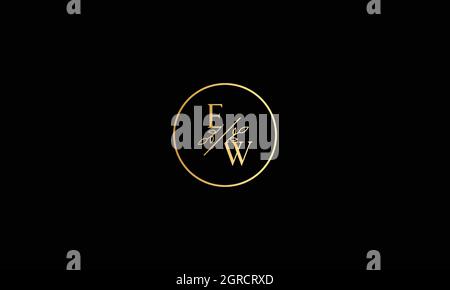 BUCHSTABEN EW-LOGO-DESIGN MIT BLUMENSYMBOL ZUR ILLUSTRATION Stock Vektor