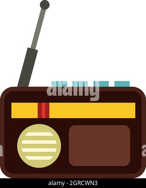 Retro-Radio-Symbol, flachen Stil Stock Vektor