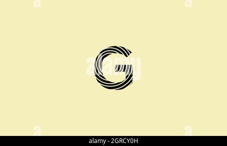 LOGO MIT DEM BUCHSTABEN G MIT NEGATIVEM PLATZEFFEKT FÜR DIE ILLUSTRATION Stock Vektor