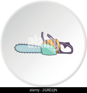 Kettensäge-Symbol, Cartoon-Stil Stock Vektor