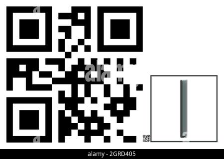 Monogramm des Großbuchstabens I , QR-Code Stockfoto