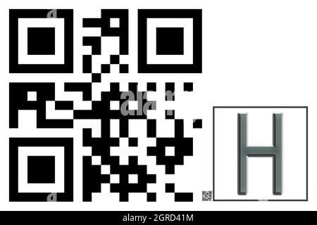 Monogramm des Großbuchstaben H , QR-Code Stockfoto