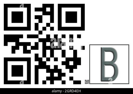 Monogramm des Großbuchstaben B , QR-Code Stockfoto