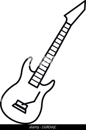 E-Gitarre-Symbol, Umriss-Stil Stock Vektor