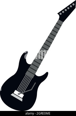 E-Gitarre-Symbol, flachen Stil Stock Vektor