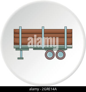 Logging Truck mit Protokollen Symbol, Cartoon-Stil Stock Vektor