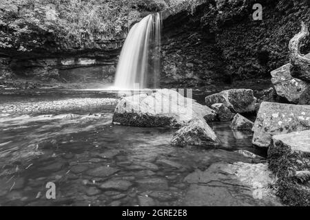 Lady Falls/Sgwd Gwladys am Nedd Fechan River im Brecon Beacons National Park Brecknockshire Wales Großbritannien Stockfoto