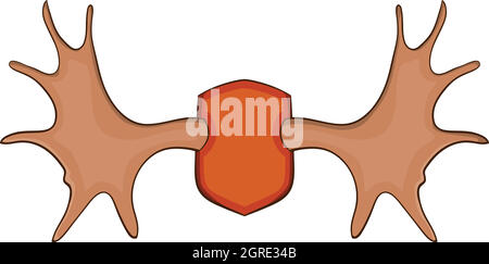 Elch Hörner Symbol, Cartoon-Stil Stock Vektor