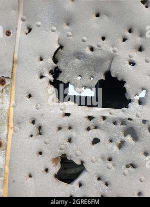 Nahaufnahme des verlassenen abgestürzten DC-Flugzeugs auf Sólheimasandur Stockfoto