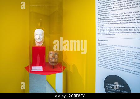 Die Abbildung zeigt die Präsentation einer Ausstellung, die dem verstorbenen französischen Schauspieler Louis de Funes gewidmet ist, im Kinopalast in Brüssel, Freitag, 0 Stockfoto