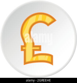 Zeichen-Pfund-Symbol, Cartoon-Stil Stock Vektor