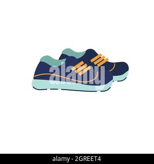 Flache Cartoon modische Sneakers, Mode Shopping Vektor Illustration Konzept Stock Vektor