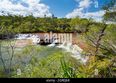 Fruit bat Falls am Eliot Creek, ein beliebter Touristenstopp und ein Schwimmloch auf der Cape York Peninsula Stockfoto