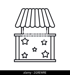 Karneval-Zelt-Symbol, Umriss-Stil Stock Vektor