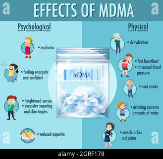 Infografik zu den Auswirkungen von MDMA (Ecstasy) Stock Vektor