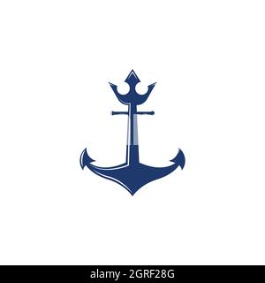Anker Symbol Logo Template Vector Illustration Stockfoto