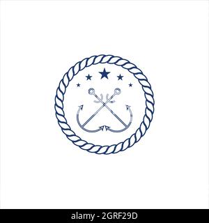 Anker Symbol Logo Template Vector Illustration Stockfoto