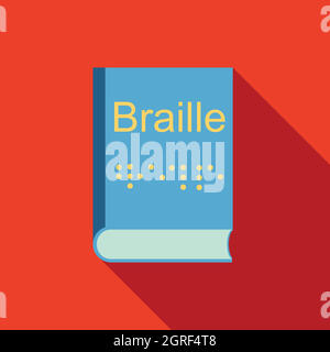 Blindheit, Braille schreiben Symbol "System", flache Stil Stock Vektor