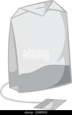 Teebeutel-Symbol im schwarzen Stil Monochrom Stock Vektor