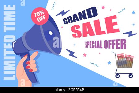 Sonderangebot bis zu 70 % Rabatt Stock Vektor