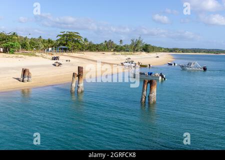 Kleine Boote an der Bootsrampe am Seisia Beach, Cape York Peninsula, Far North Queensland, Australien Stockfoto