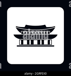 Pagode in Südkorea Symbol, einfachen Stil Stock Vektor