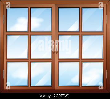 Ein Fenster aus Holz und Glas Stock Vektor