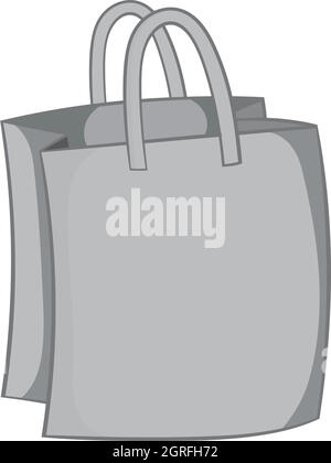 -Tasche mit Griffe Symbol, schwarz Stil Monochrom Stock Vektor