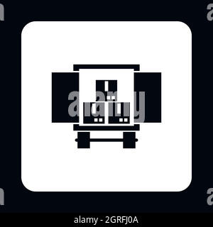 LKW-Ladung mit Last-Symbol, einfachen Stil Stock Vektor