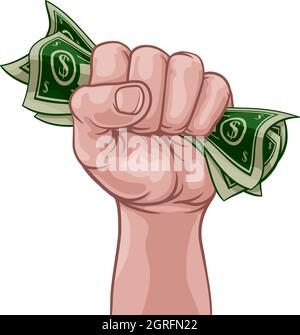 Money Cash Fist Hand Comic Pop Art Cartoon Stock Vektor