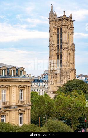 Frankreich, Paris, Place du Chatelet, die Tour Saint Jacques Stockfoto