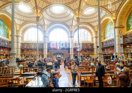 Frankreich, Paris, Nationales Institut für Kunstgeschichte (INHA), Richelieu-Bibliothek, Labrouste-Raum Stockfoto