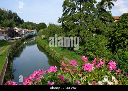 Frankreich, Vosges, Fontenoy le Chateau, Canal de l Est oder Canal des Vosges Stockfoto