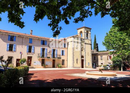 Frankreich, Var, Le Thoronet, Place Sadi Carnot, das Rathaus Stockfoto