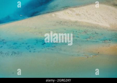 Frankreich, Ain, Saint Benoit, Le Rhone River, ile de la Sauge (Luftaufnahme) Stockfoto