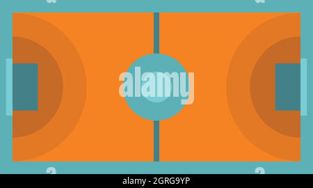 Futsal oder Hallenfußball Feld Symbol, flachen Stil Stock Vektor