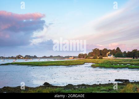 Frankreich, Morbihan, Golf von Morbihan, Séné, Passage Saint-Armel Stockfoto