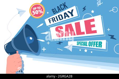 Black Friday-Sonderangebot bis zu 50 % Stock Vektor