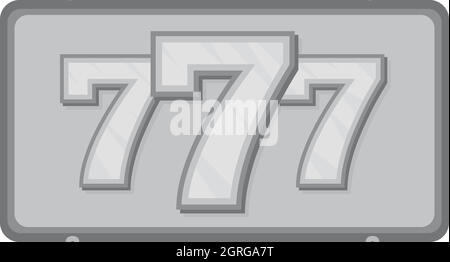 Dreifach lucky Sevens Symbol, schwarz Stil Monochrom Stock Vektor
