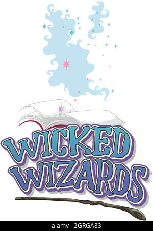 Logo der Wicked Wizards auf weißem Hintergrund Stock Vektor