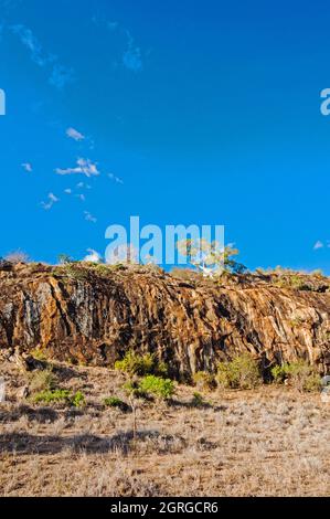 Kenia, Taita Hills, Lualenyi Ranch, Lion Rock Stockfoto