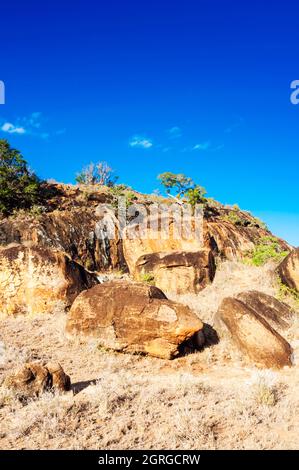 Kenia, Taita Hills, Lualenyi Ranch, Lion Rock Stockfoto