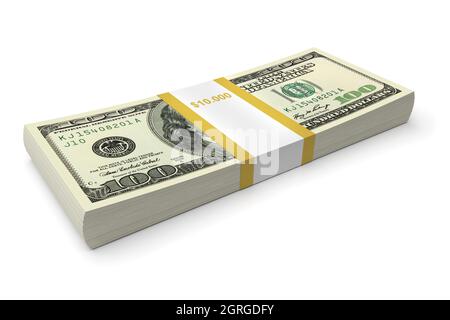 Zehntausend Dollar. 3d-Bild Stockfoto