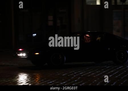 David Hasselhoff am Set zu Dreharbeiten für die Serie 'Ze Network' auf dem Postplatz. Görlitz, 30.09.2021 Stockfoto