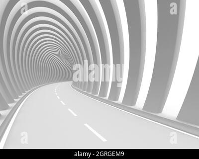 Abstrakter Straßentunnel. 3d-gerendertes Bild Stockfoto