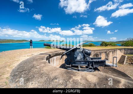 înch Gewehr in Schusswaffe, Green Hill Fort Museum, Thursday Island, Torres Straits, Far North Queensland, Australien Stockfoto