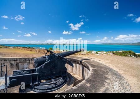 înch Gewehr in Schusswaffe, Green Hill Fort Museum, Thursday Island, Torres Straits, Far North Queensland, Australien Stockfoto