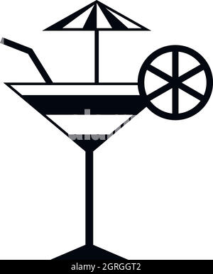 Frucht-Cocktail-Symbol, einfachen Stil Stock Vektor